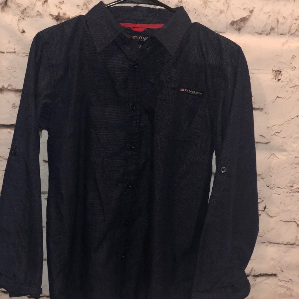 boy’s Navy Blue Polo button down shirt